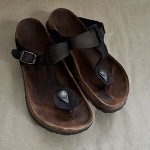 Birkenstock Betula Gizeh Brown Leather Sandals. Size 8